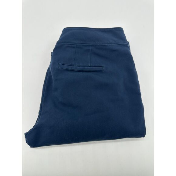 Ann Taylor Factory Pants Ankle Length Gold Button Accent Sz 4 w/ Pocket Navy - Picture 6 of 9